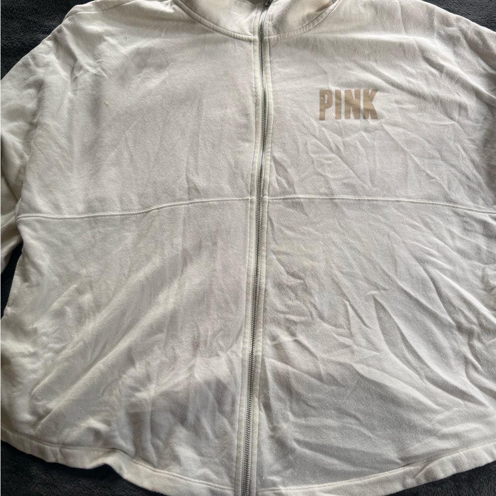 PINK Victoria's Secret Cream Zip-Up